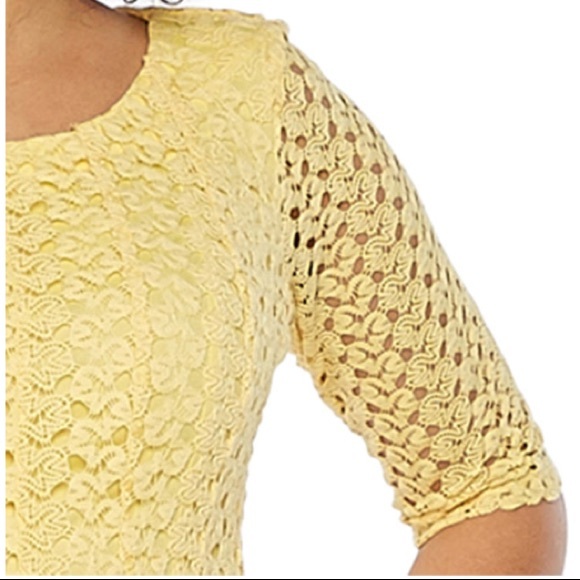 Rabbit Rabbit Rabbit Yellow Lace Fit Flare Dress - Picture 8 of 9
